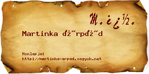 Martinka Árpád névjegykártya